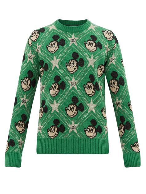 gucci mickey mouse green sweater